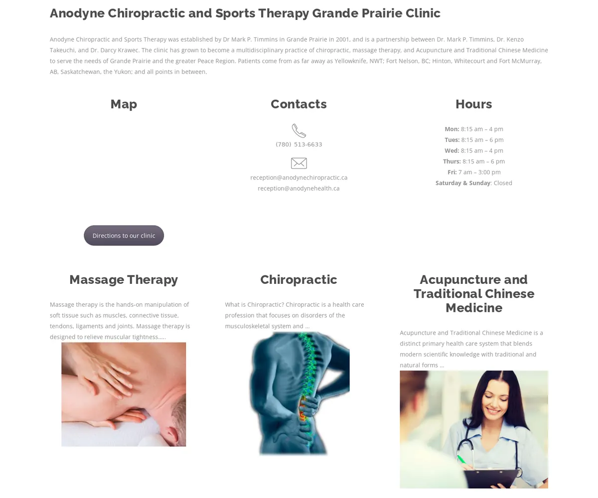 Clinic story, map, contacts and hours