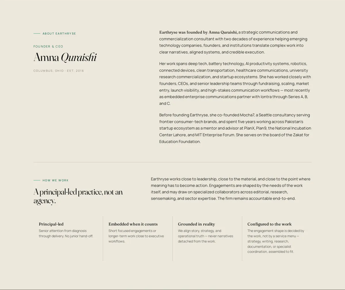 Founder and practice story