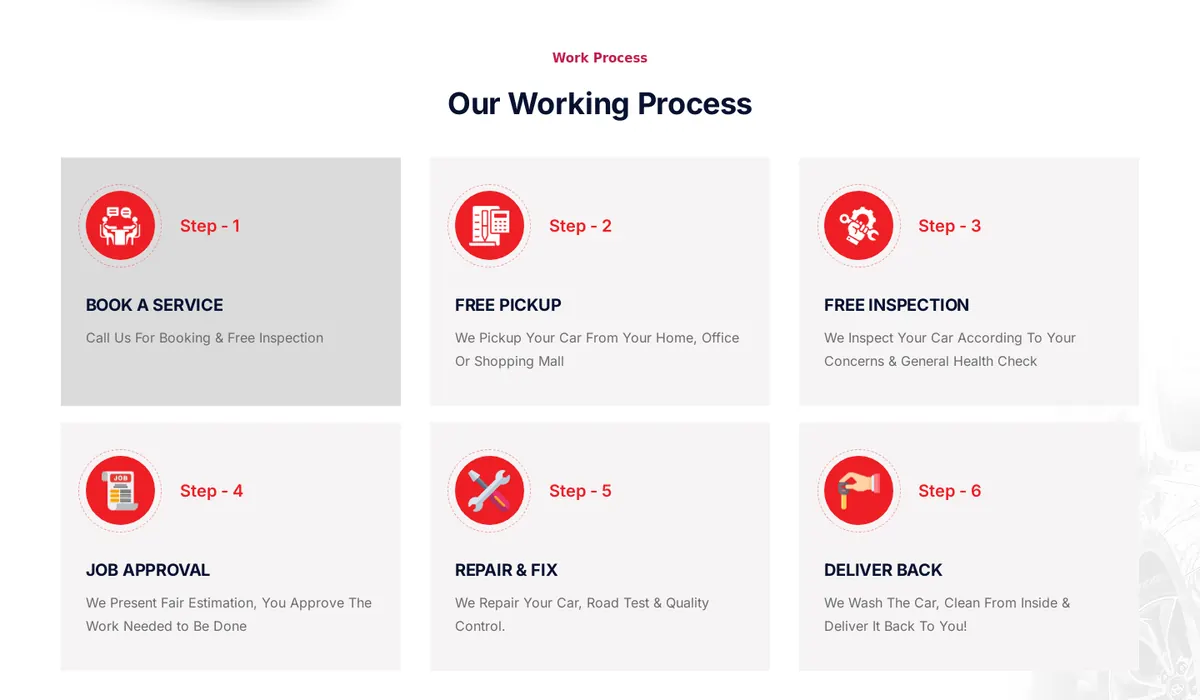 Six-step pickup-to-delivery process
