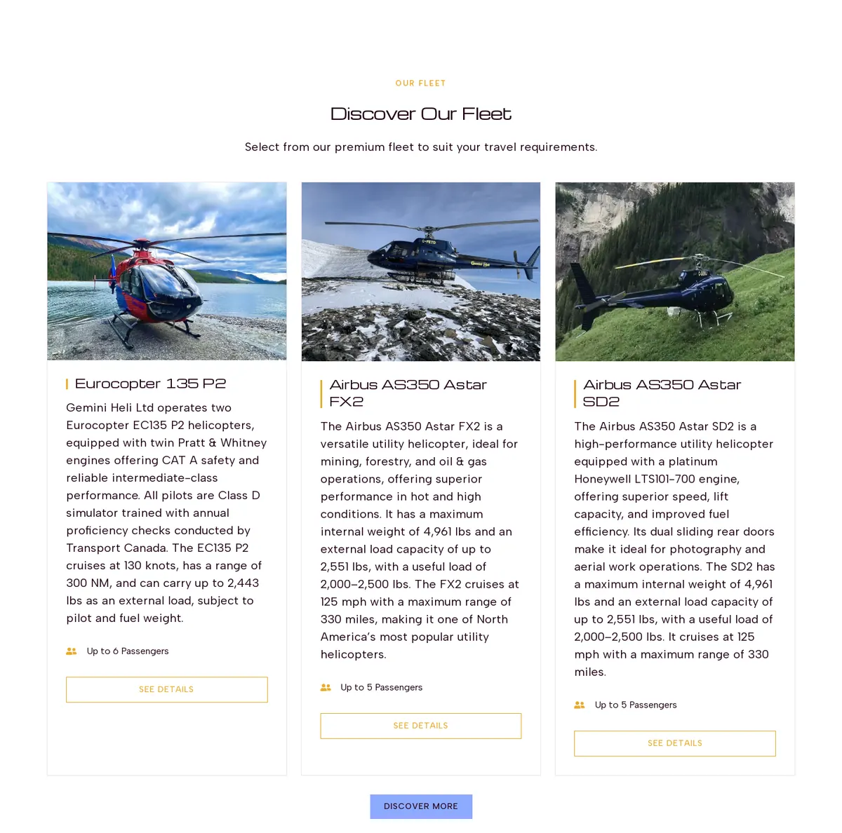 Helicopter fleet showcase