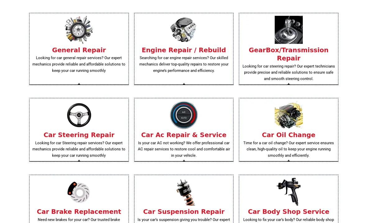 Complete range of car repair services
