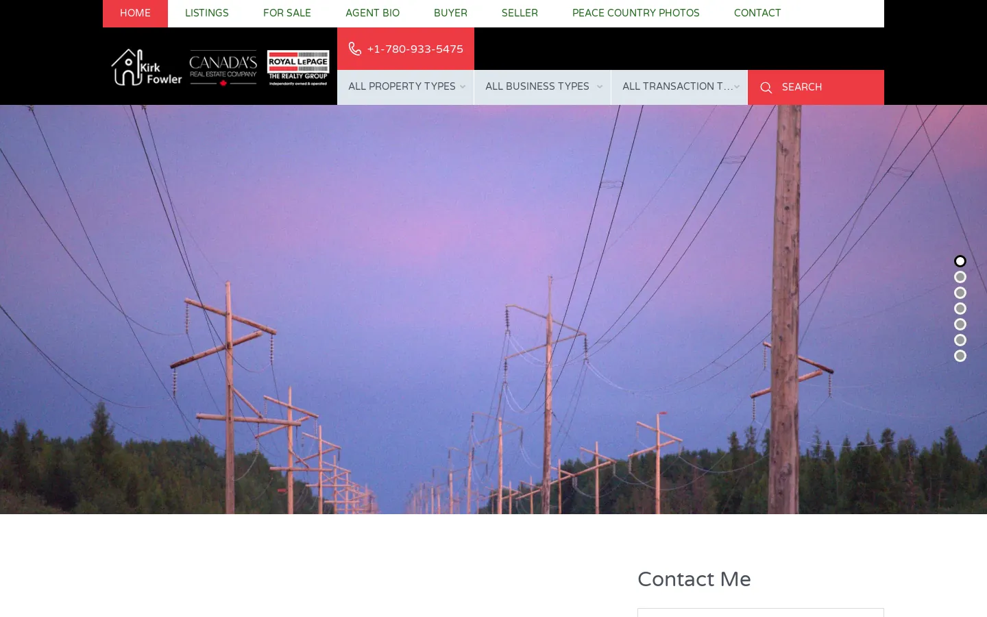 Kirk Fowler Realtor Website website on desktop
