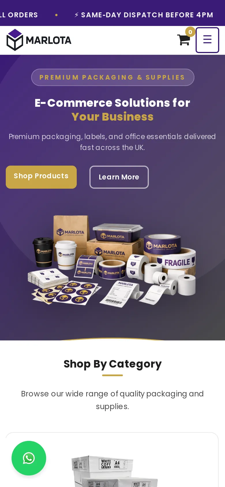 Marlota E-commerce Website website on mobile