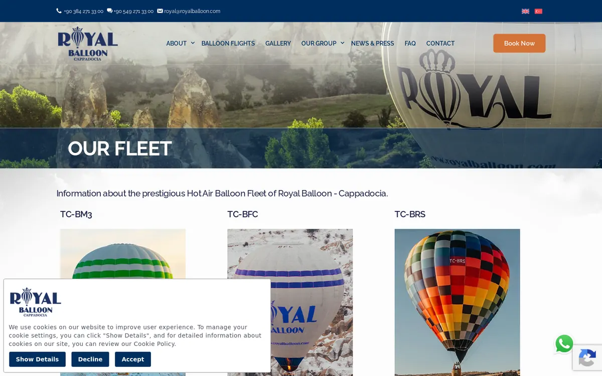 Our fleet page